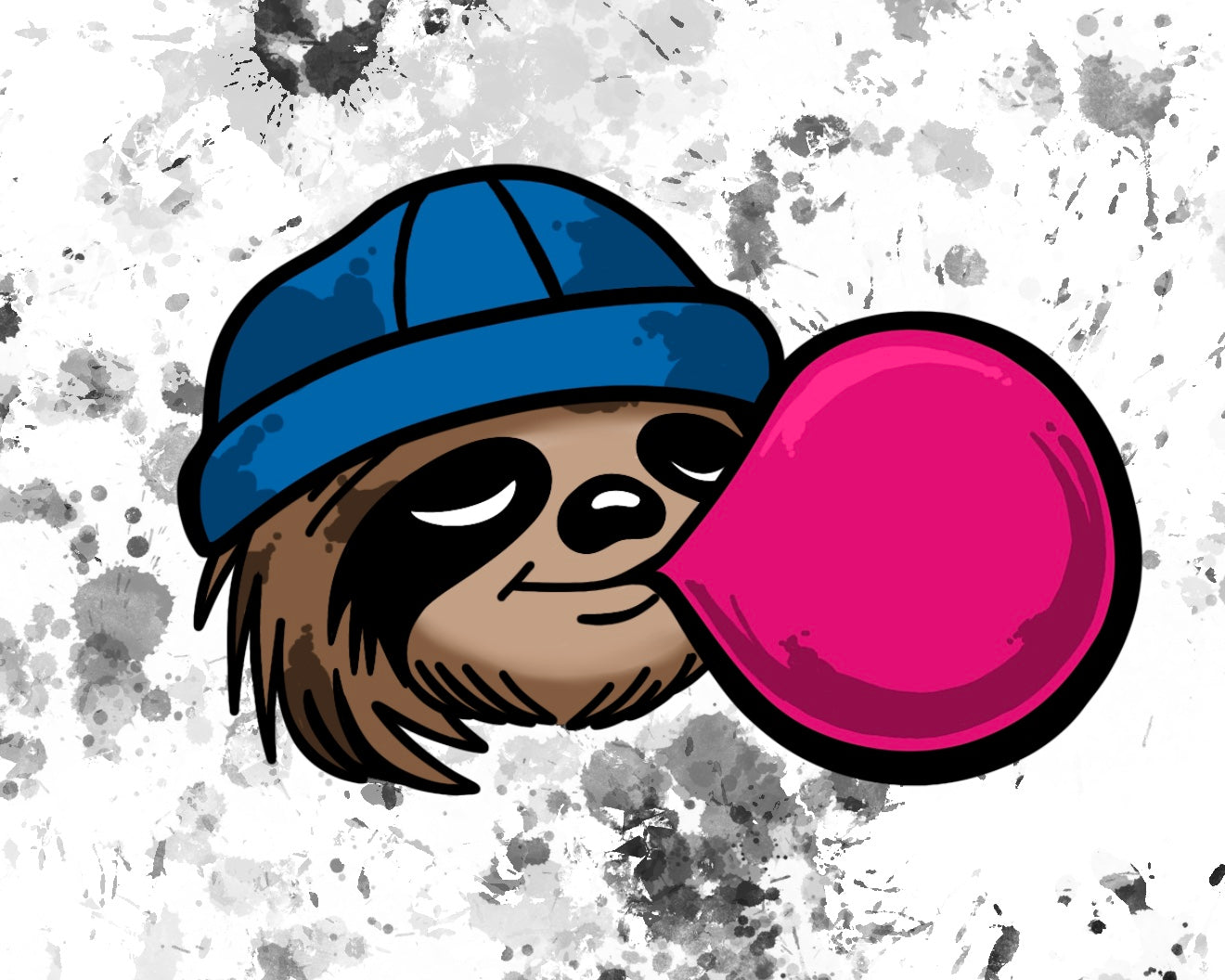 8"×10" "Sloth-Bubble". digital art print. Unframed.Art by Seaborn Designs.