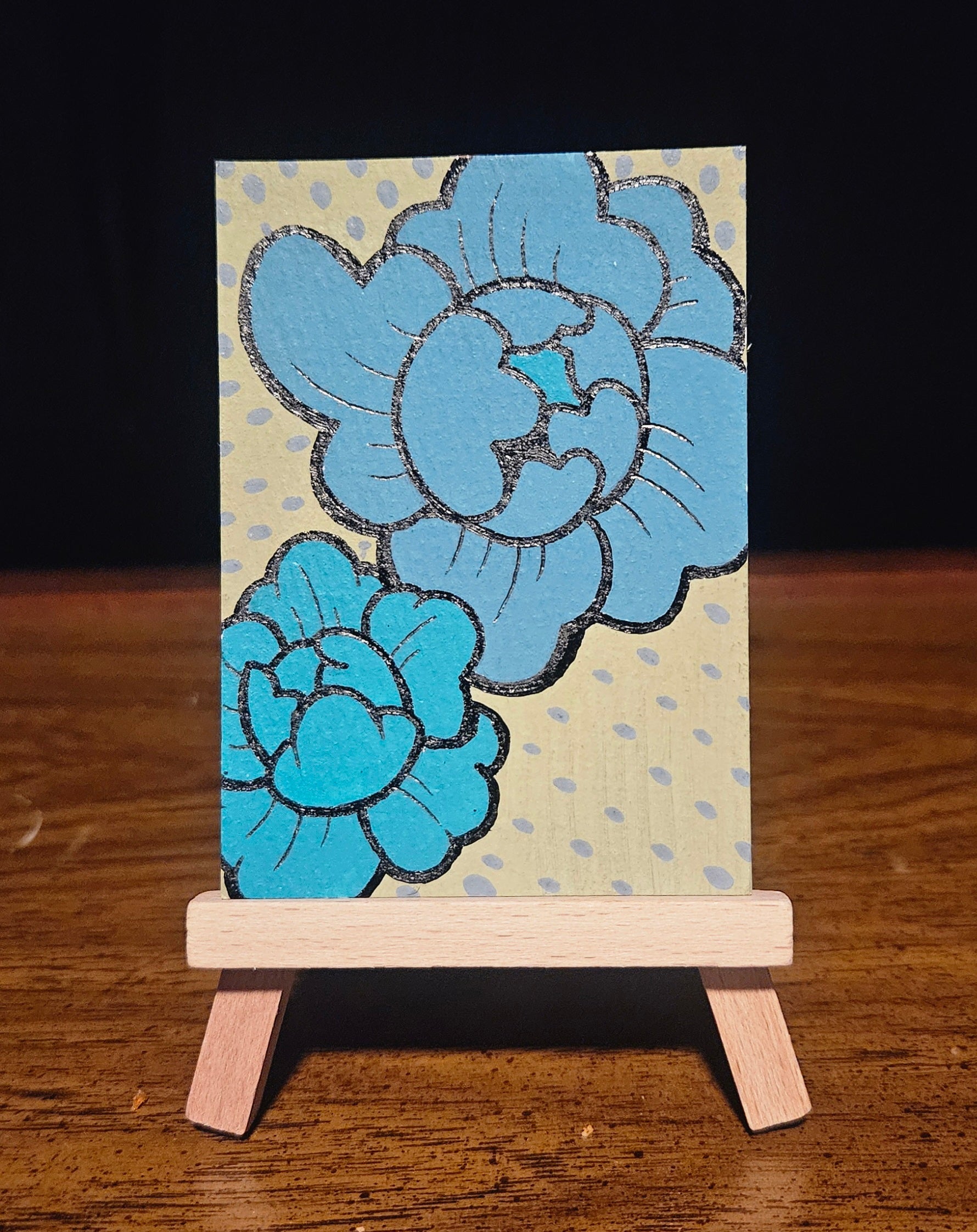 ACEO "BE BLUE", 2.5"×3.5", 1 of 1, ORIGINAL ARTWORK BY KAYA SEABORN