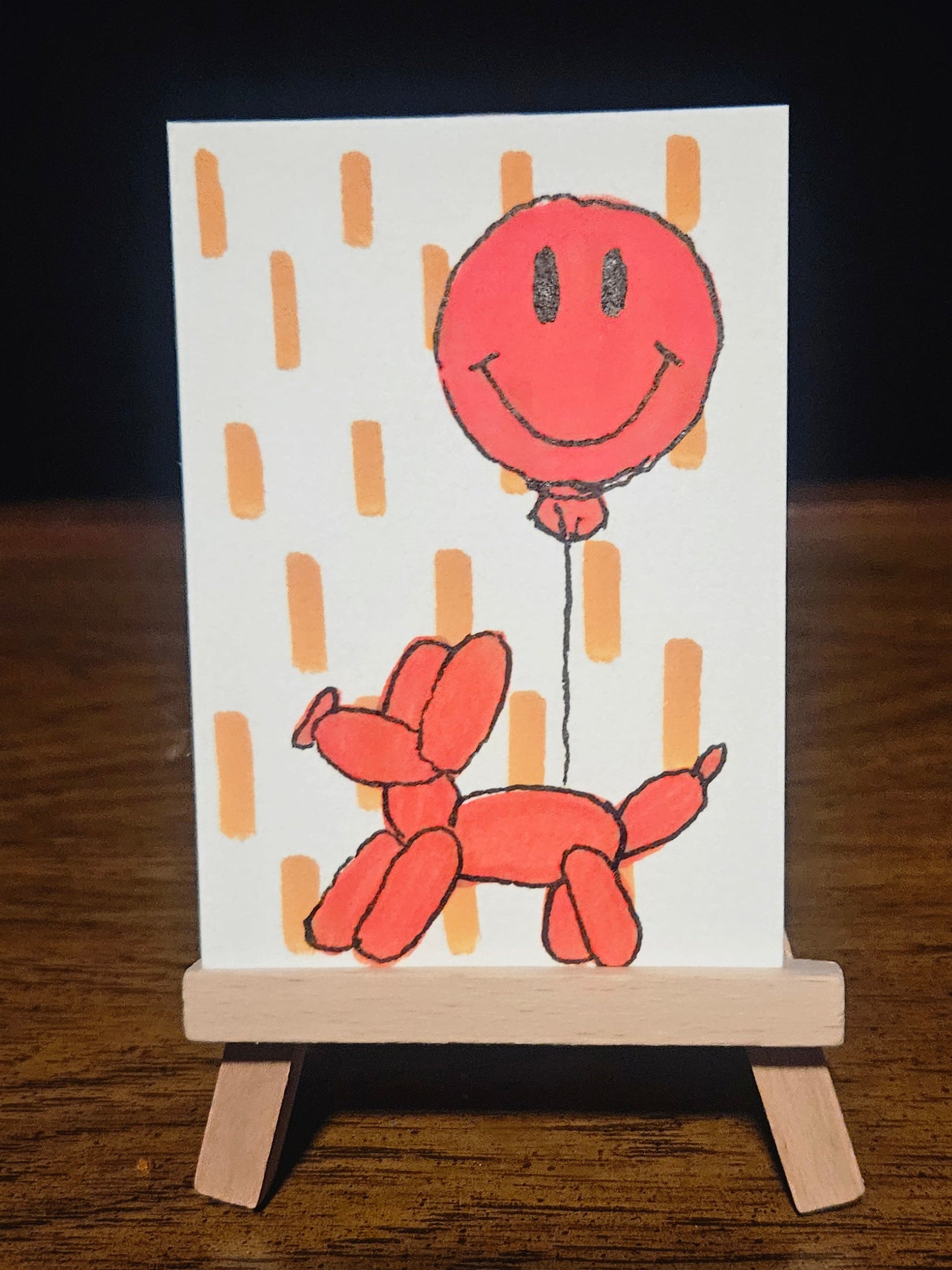 ACEO "BALLOON DOG", 1 of 1, 2.5"×3.5", ORIGINAL ARTWORK BY KAYA SEABORN
