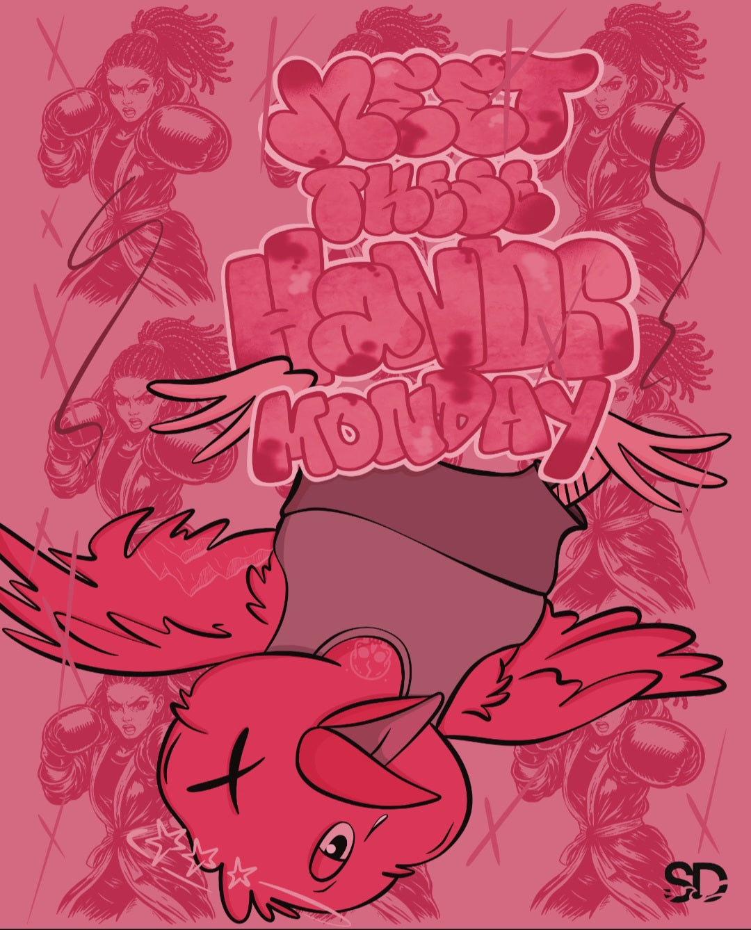 "Meet These Hands Monday" 7.87"×9.84"-120pcs Puzzle.Art by Seaborn Designs.