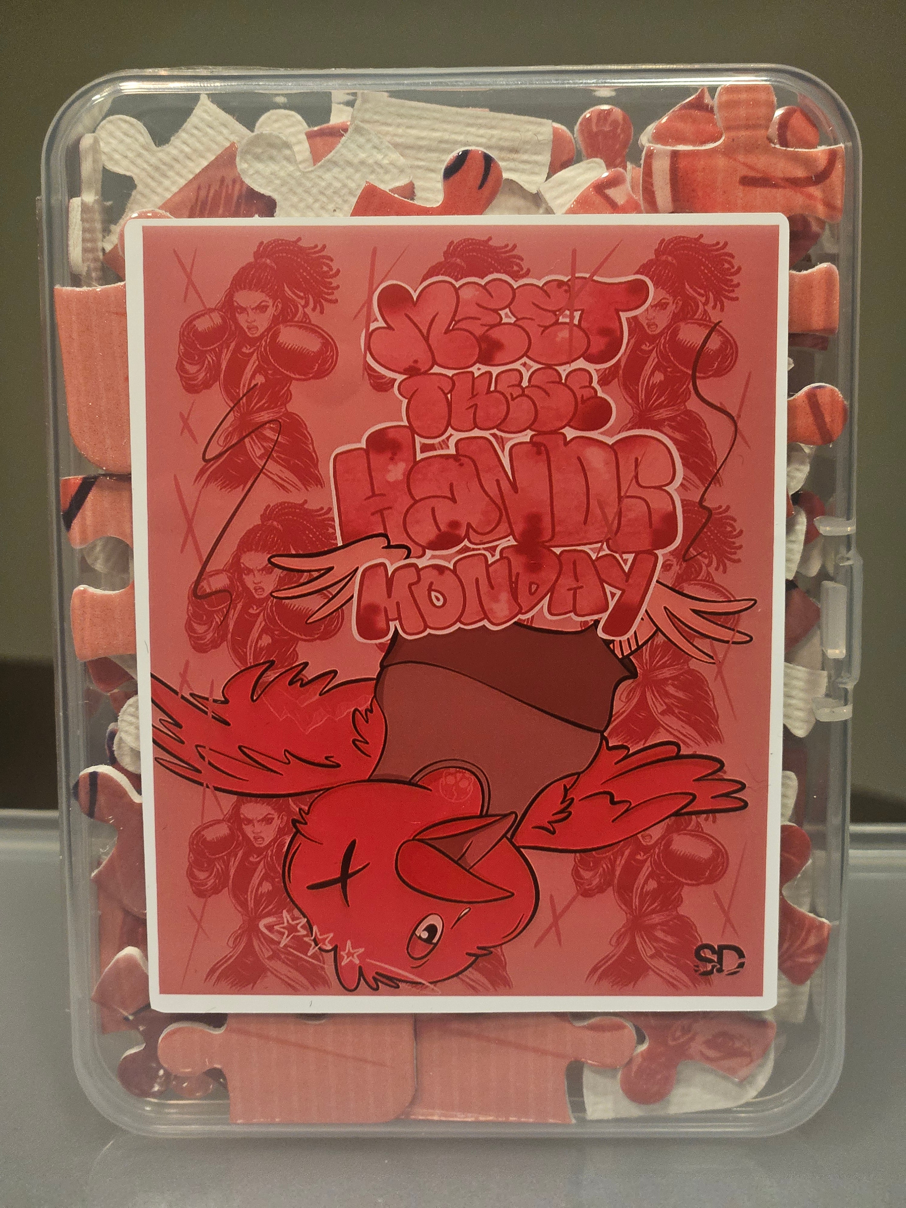 "Meet These Hands Monday" 7.87"×9.84"-120pcs Puzzle.Art by Seaborn Designs.